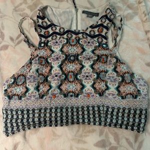 Patterned halter crop top